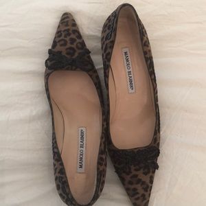 Manolo blahnik kitten heel cheetah suede Worn once